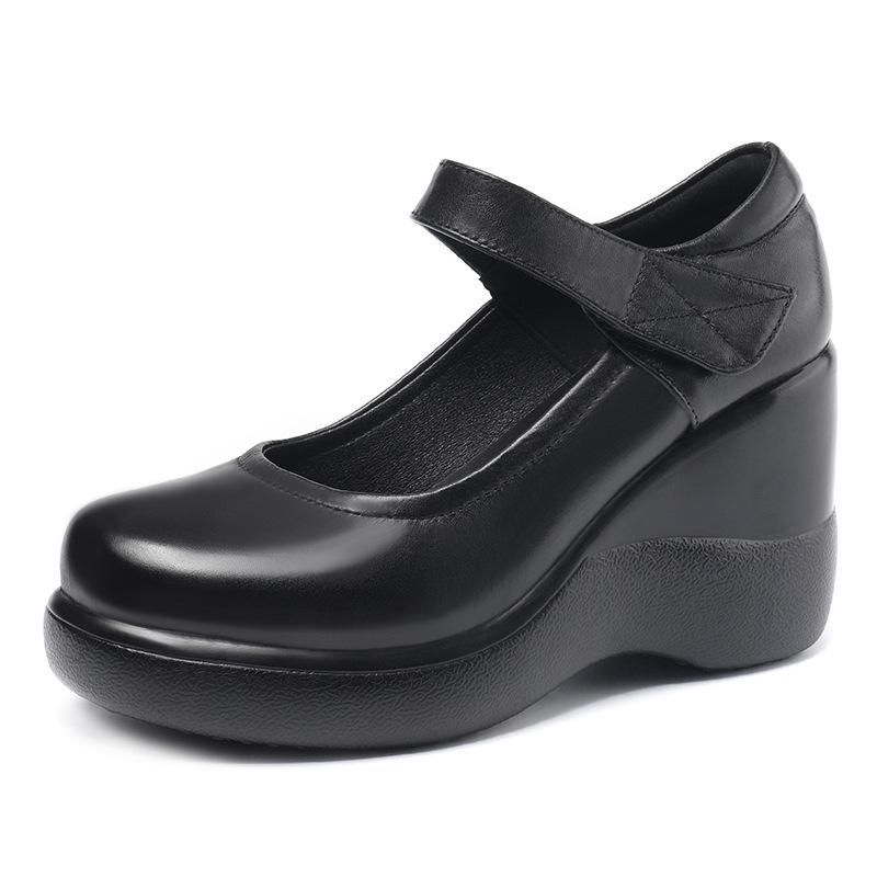 

8см Маленький размер 32-43 Модные удобные туфли на низких танкетках, туфли-платформы 2025 Весна, туфли на высоком каблуке для офиса, танцев, мамы 36