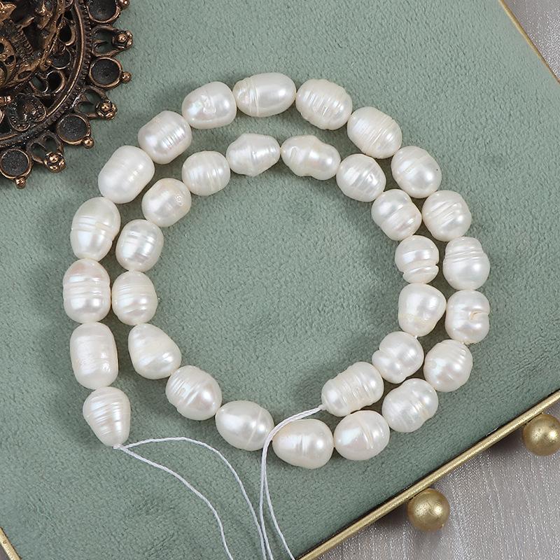 Threaded Rice Pearl Natural Freshwater Pearl White Pearl 4-9mm For Jewelry Making DIY Bracelet Earrings Necklace Accessory