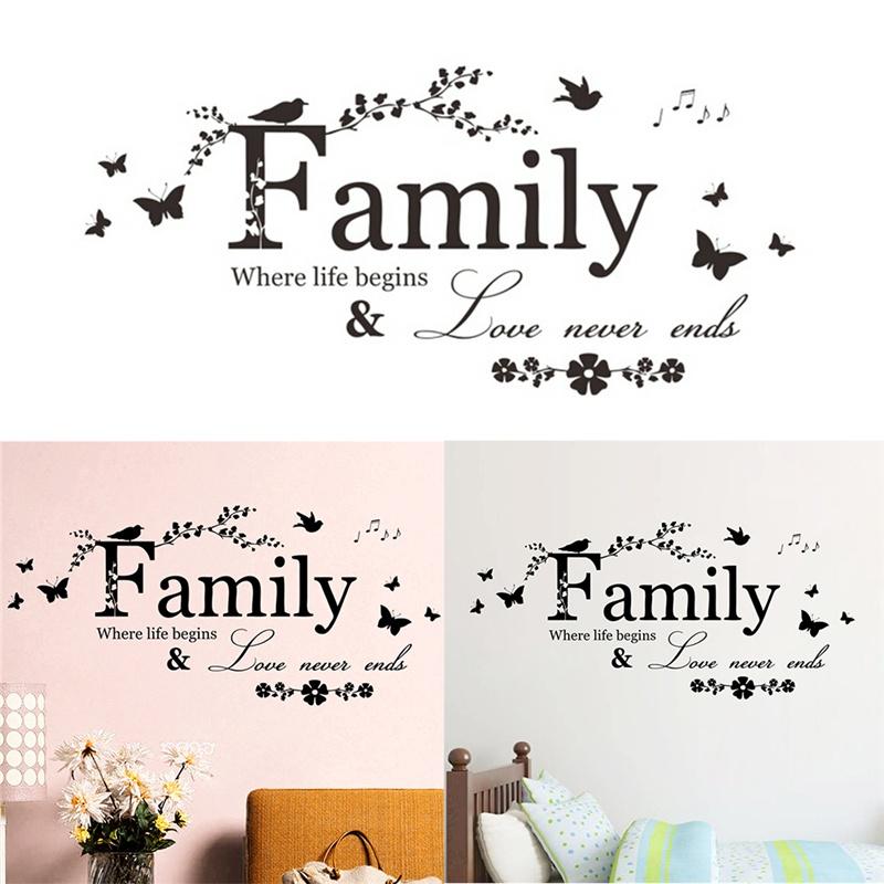 Family Letter Quote Removable Vinyl Decal Art Mural Home Decor Wall Stickers
