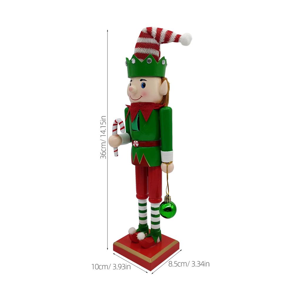 Christmas Elf Holiday Nutcracker Wooden Nutcracker Soldier Figurine For Xmas Parties Mini Elf Dolls For Festive Home Decorations