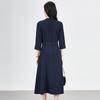 2425406-Early Autumn Waist-Slimming Dress - Women's Simple & Elegant Style