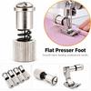 Metal Flat Presser Foot Universal Fit Quick Auxiliary Holder New Spring Clamp  For Domestic Sewing