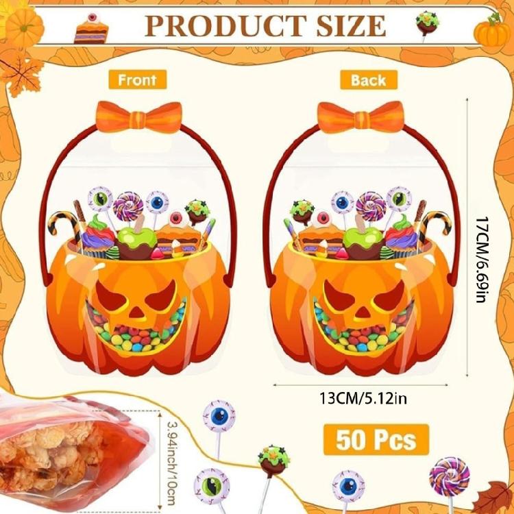 Elegant Transparent Halloween Snacks Bags Portable Party Decoration For Costume Parties Gift Exchange