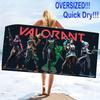 Valorant Print Beach Towel, Large Soft Quick Dry Towel for Beach Camping Swimming