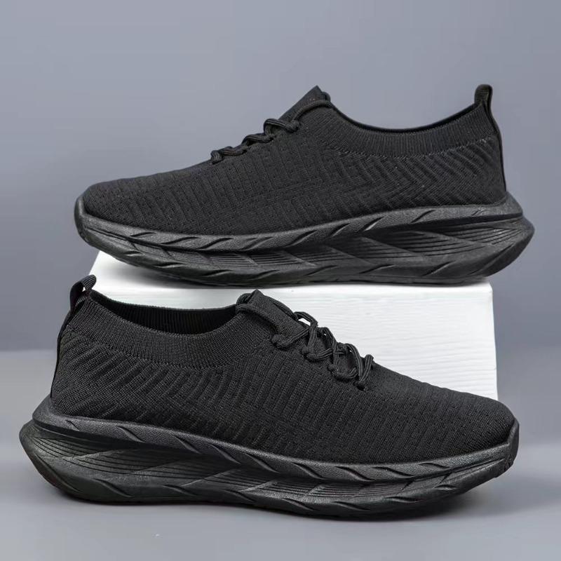 

Men s shoes flying woven surface spring and autumn breathable soft sole fashion casual shoes one pedal lazy sports shoes trend versatile 44 чёрный