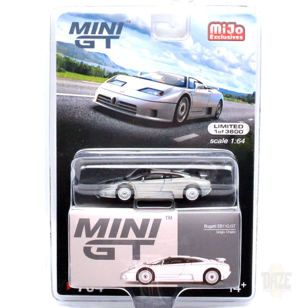 MINI GT scale MiJo TOYS BUGATTI EB110 GT CHASE CAR USA MiJo Toys Limited Edition Bugatti EB110 GT Chase Car 164 - (GRIGIO CHIARO) (Grigio Chiaro)