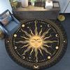 1pc Vintage 3D Sun Ball Print Outdoor Round Rug - Non-slip Floor Mat, Crystal Velvet for Patio, Garden, Bedroom, Living Room
