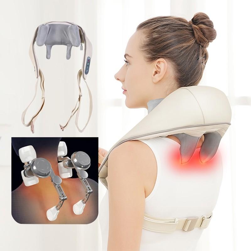 Multi Angle Shoulder Neck Massager Wireless Hands-free Clamp Kneading Muscle Relax Pain Relief Massage Equipment