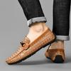 Herr Mockasiner Loafers Körskor Flats Casual Slip-ons Plusstorlek Färg Khaki Ärt-skor