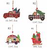 Sled/Plaid Car Christmas Wooden Car Pendant Hanging Christmas Decoration  Friends