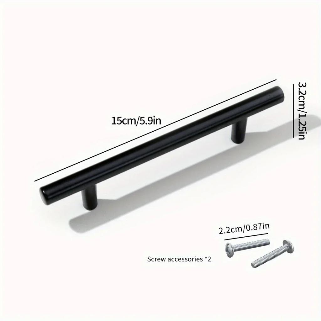 1pc Aluminum Alloy Black Cabinet Handles, Solid Kitchen Cupboard Pulls Drawer Knobs, Furniture Hardware Handle