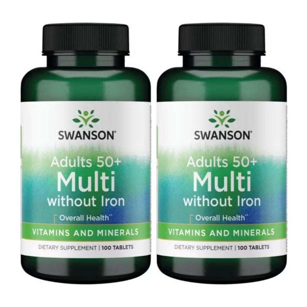 Swanson Multivitamin for Adults 50+, 100 Tablets, 2 Pcs
