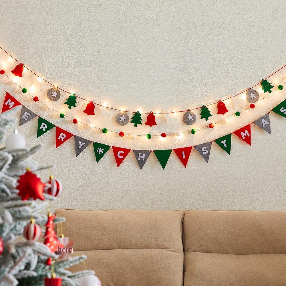 

Фетровые гирлянды для рождественских елок: Настенные и оконные украшения