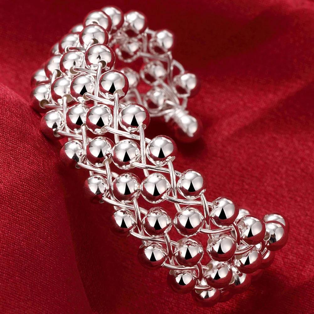 Bracciali Trendy in Argento 925 Braccialetto Charms Carini Aperti per Donne Gioielli di Moda Regolabile Dimensioni Bracciale Manicotto Festa di Matrimonio