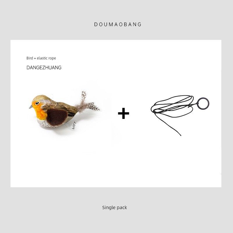 

Mr. Cat Cat Toy Self-Hi Relieving Stuffy Cat Teaser Feather Bite-Resistant Artificial Bird Called Kitty Pet Supplies Gray