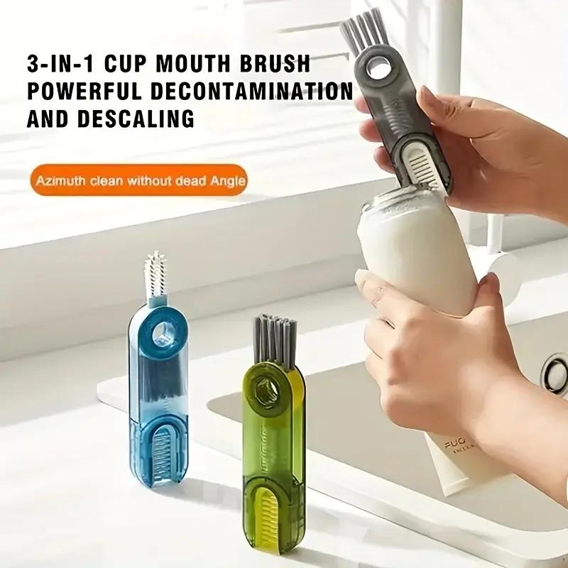 3Colors Multifunctional Cleaning Brush Cup Lid Cleaning Brush Cup Lid Groove Cleaning Brush Gap Cleaning Thermos Cup Lid Gap Cleaning Brush