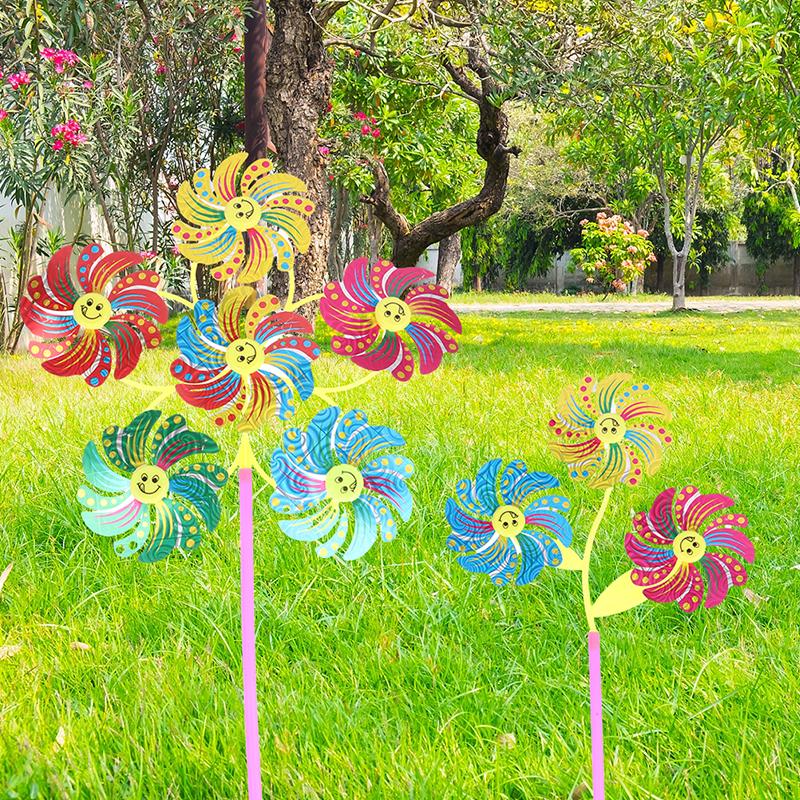 Colorful Windmill Cartoon Pinwheel Wind Spinner Home Garden Yard Decor Kid Toy