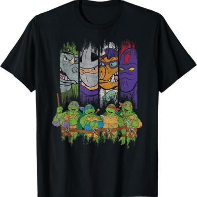 TMNT Characters With Villains T-Shirt