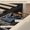 Modern Fabric Button-Tufted Bed Frame App Remote Controlled LED Ambient Light Built-in Charger 4 Under Bed Storage Drawer Basket