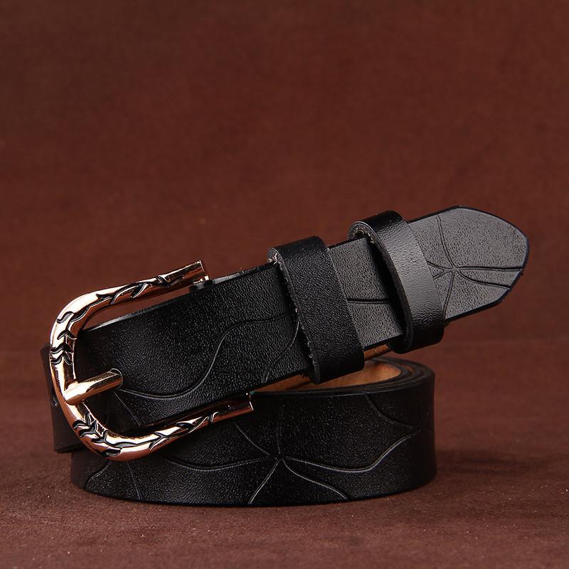 Pure Leather Female Belt With Simple Pin Closure For Work And Casual Outfits