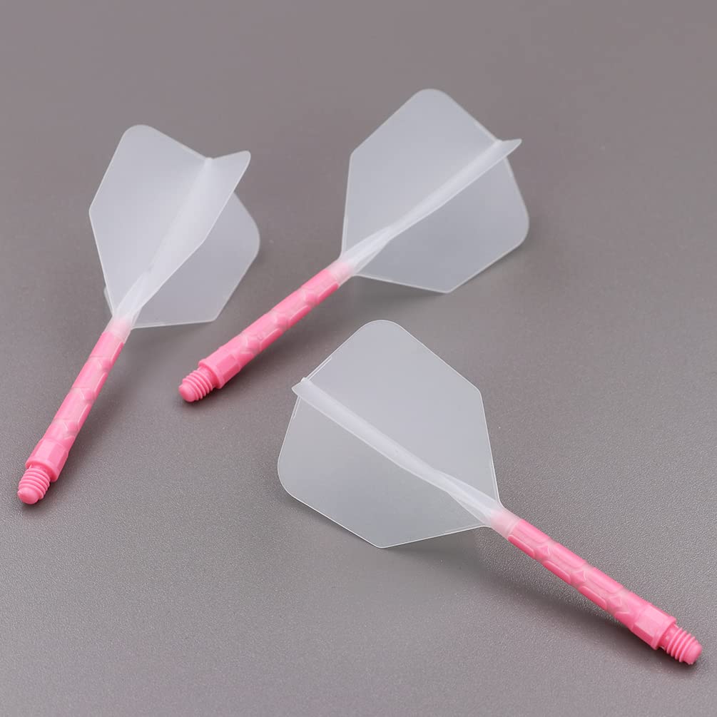 CUESOUL ROST T19 Integrated Shaft Big Wing Clear Flight Pink Large Set of 3 Flight, Shape, Two-Tone Color, + Shaft, Size, (CS-AK579-3L)