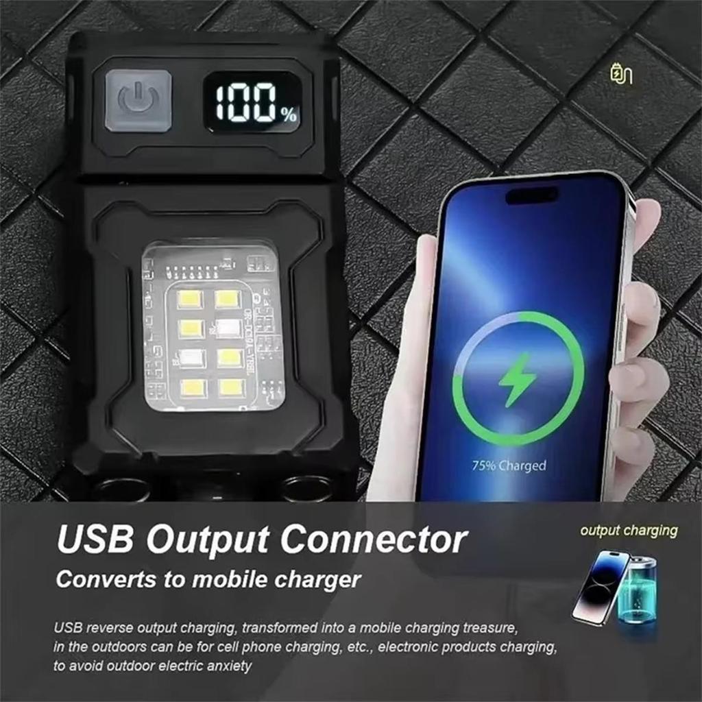 Mini Led Cob Flashlight Dual Light Source Multifunctional Flashlights Portable Keychain Multiple Modes Usb Charged 180°rotatable