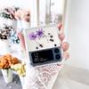For Samsung Galaxy Z Flip 4 3 Flip4 Case Transparent Glitter Real Flower Clear Shockproof Protective Hard Back Cover Accessories