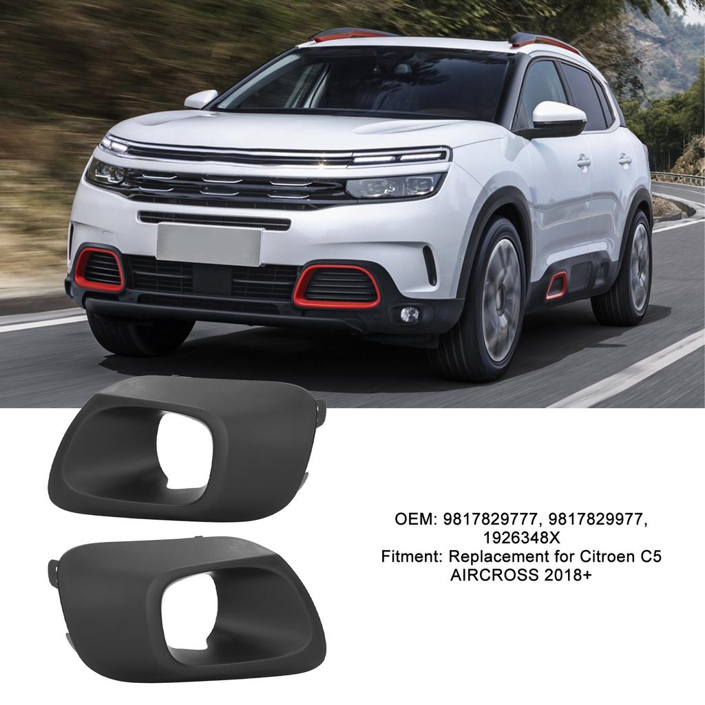 1 Pair Fog Light Bezel Cover 9817829777 Fog Lamp Trim Replacement for Citroen C5 AIRCROSS 2018+