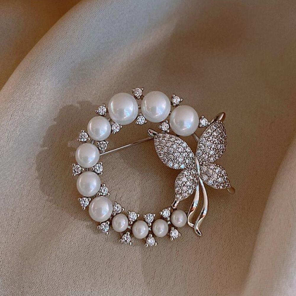 Elegantní kruh Butterfly Brož Barokní drahokamy Kruh Brože Věnec Butterfly Brož Party