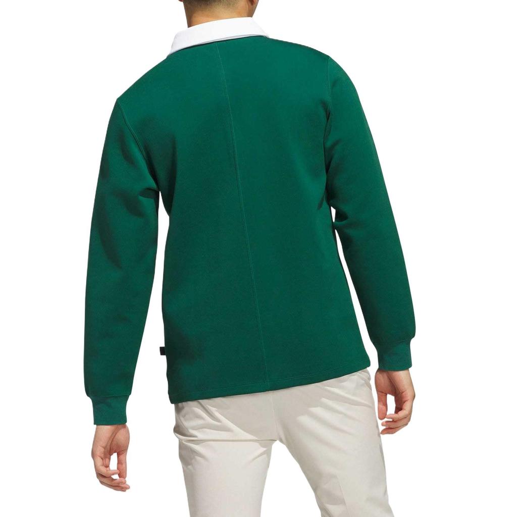 Adidas Rugby Classic Chip Fresh Golf Comfortable Stylish Long Sleeve Polo Shirt Men Polo Shirts Forest-Green JJ4199