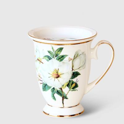 High Quality Ivory Porcelain Elegant Coffee Cup,Ceramic Mugs Luxury British Style Afternoon Tea Cup,office Mug