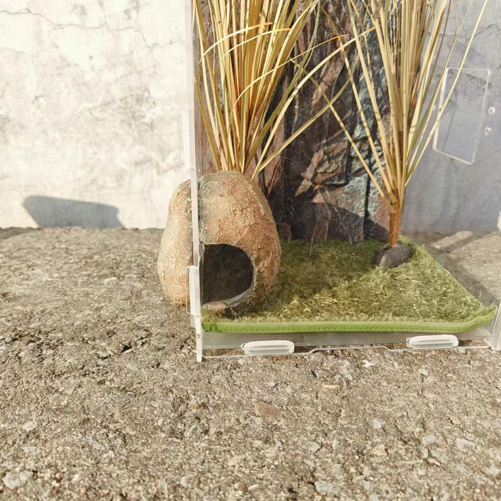 Magnetic Aquarium Hideout Rock Cave for Fish and Shrimp Breeding Safe Resin Shelter Cave for Easy Glass Attachment