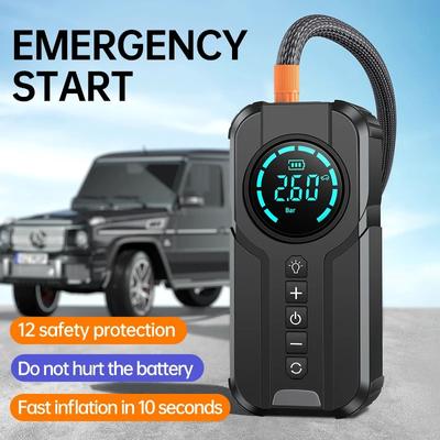 Car Jump Starter Air Pump Power Bank Lighting Portable Air Compressor 4 In 1 Cars Battery Starters and Inflator