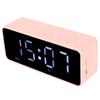 Alarm Clock Bluetooth Speaker Distortion Free USB Charging Mirror Display Portable Digital Clock Wireless Speaker Pink