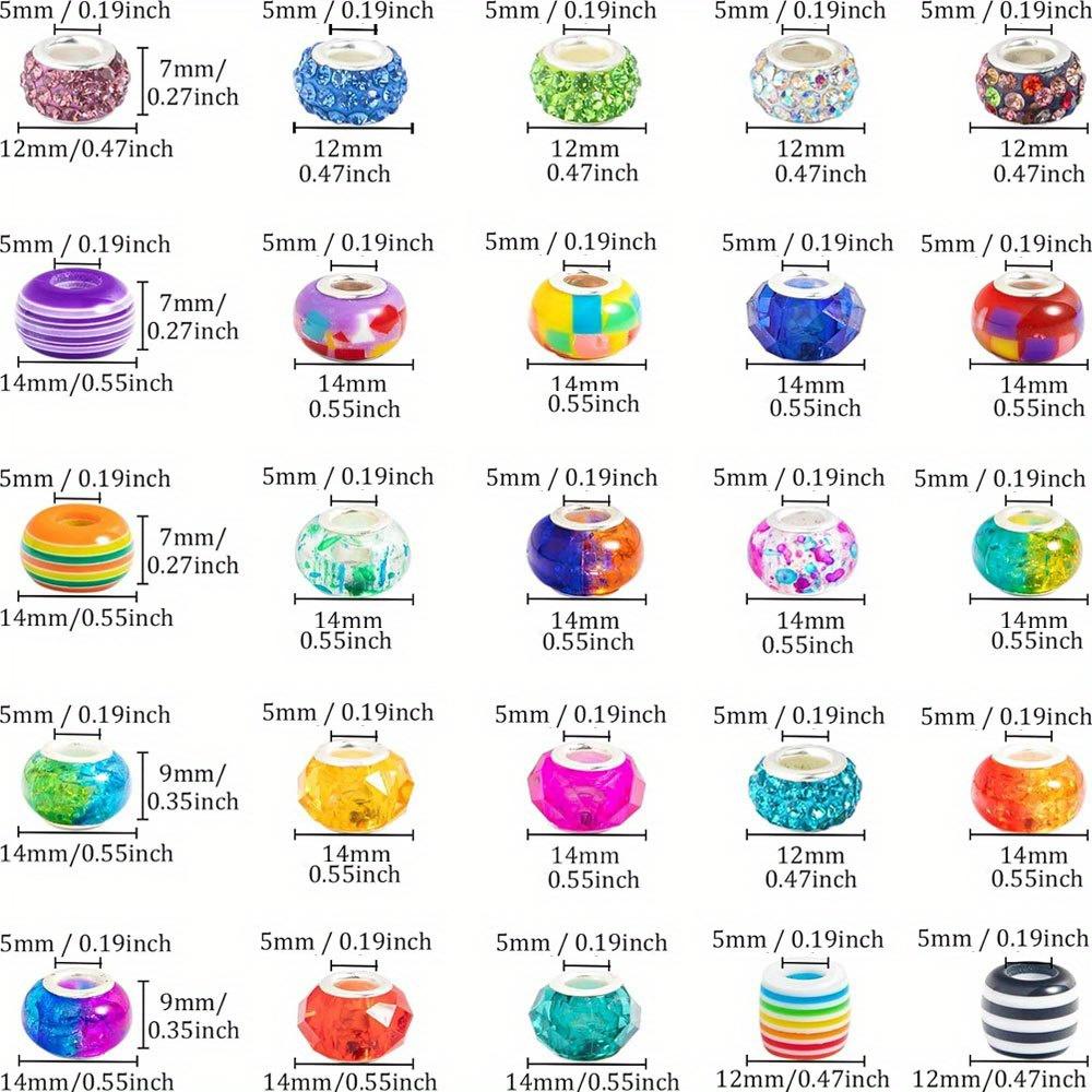 50pcs resin material large hole bead pink series craft bead spacing bead DIY bracelet necklace earrings keychain foot chain phone chain