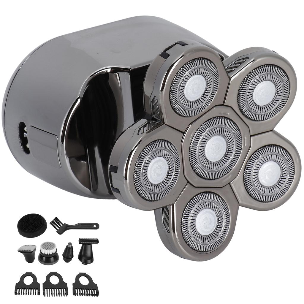 6In1 Electric Shaver LCD MultiFunctional Men Shaver Nose Hair Trimmer Grooming Kit