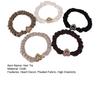 5Pcs Hair Ties Heart Decor Pleated Fabric High Elasticity Hair Ropes Lightweight Ponytail Holder Hair