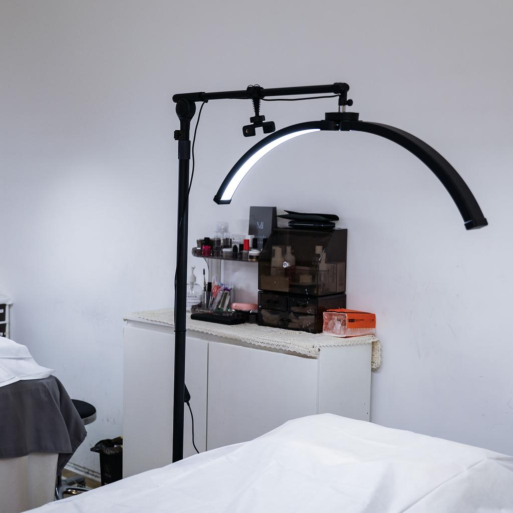308LED 28 Inch U-shape Floor Beauty Lamp Nail & Lash Moon Lamp Three Color Temperatures and Ten