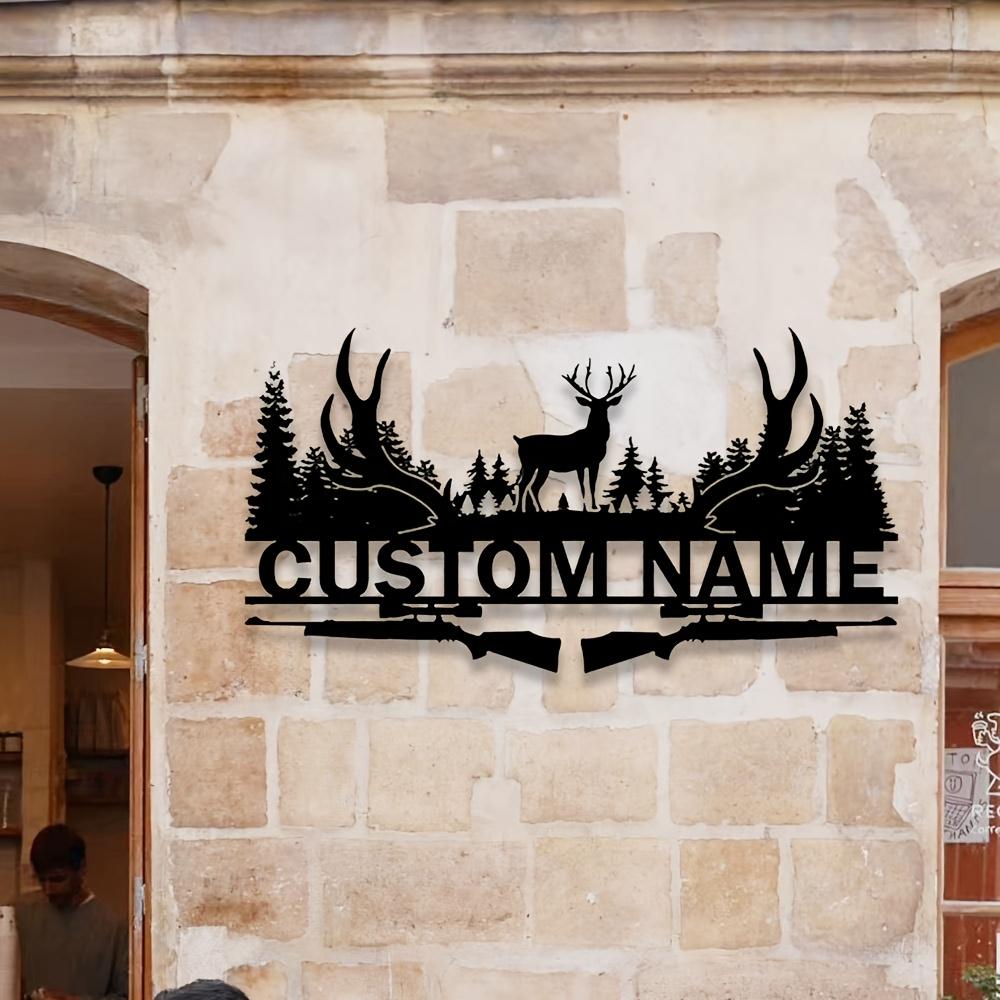 Unique Handmade Black Metal Deer Forest Wall Art Rustic Outdoor Home Decor Gift