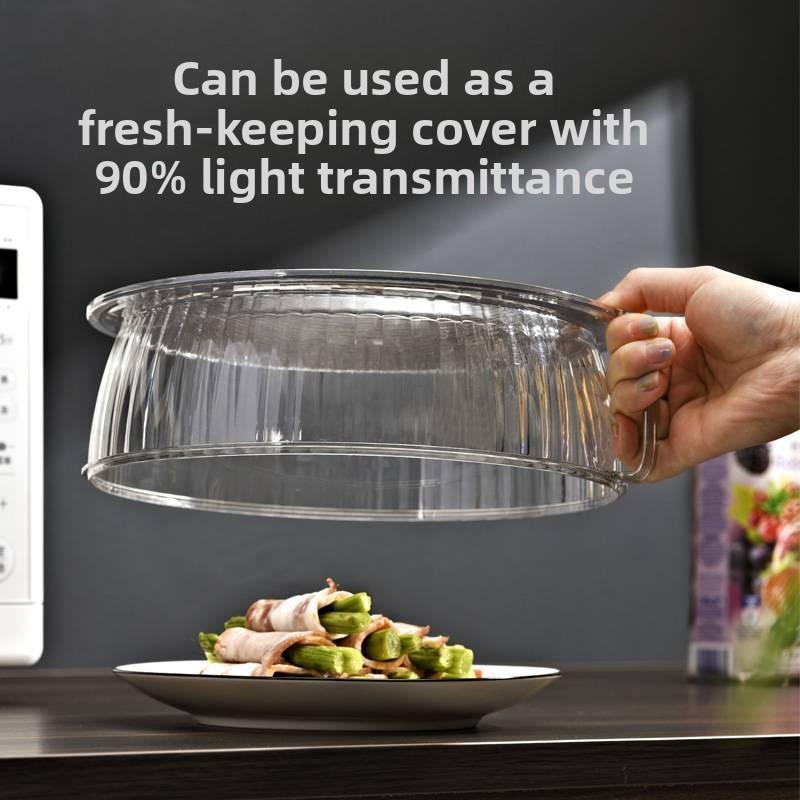 Microwave Oven Cover With Handle And Splash Proof For Dining Table And Kitchen