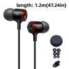 Music Earphones 3.5mm Wired Earphone Wire Control HiFi Stereo In Ear Earphones Noise Cancelling Heavy Bass Wired Headset Running