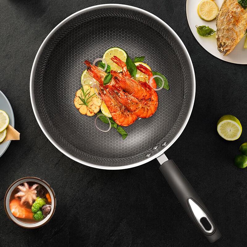 Supor EC34JKC02 316L Stainless Steel Double-Sided Non-Stick Honeycomb Wok