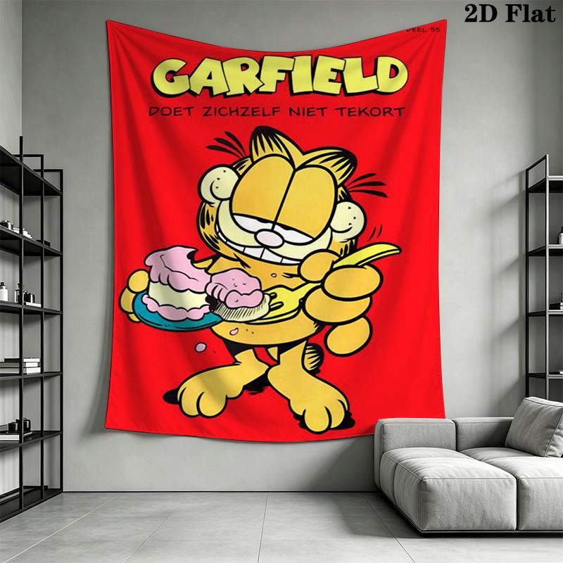 Garfield'S Chaos Whimsical Adventure Tapestry Fashion Print Background Cloth Soft Christmas Gift Wall Covering Decoration