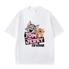 D06-27 MINISO 2026 Estate Cotone Puro Stampato di Alta Qualità Stile Spalla Girocollo Manica Corta T-shirt per Coppia Uomo e Donna