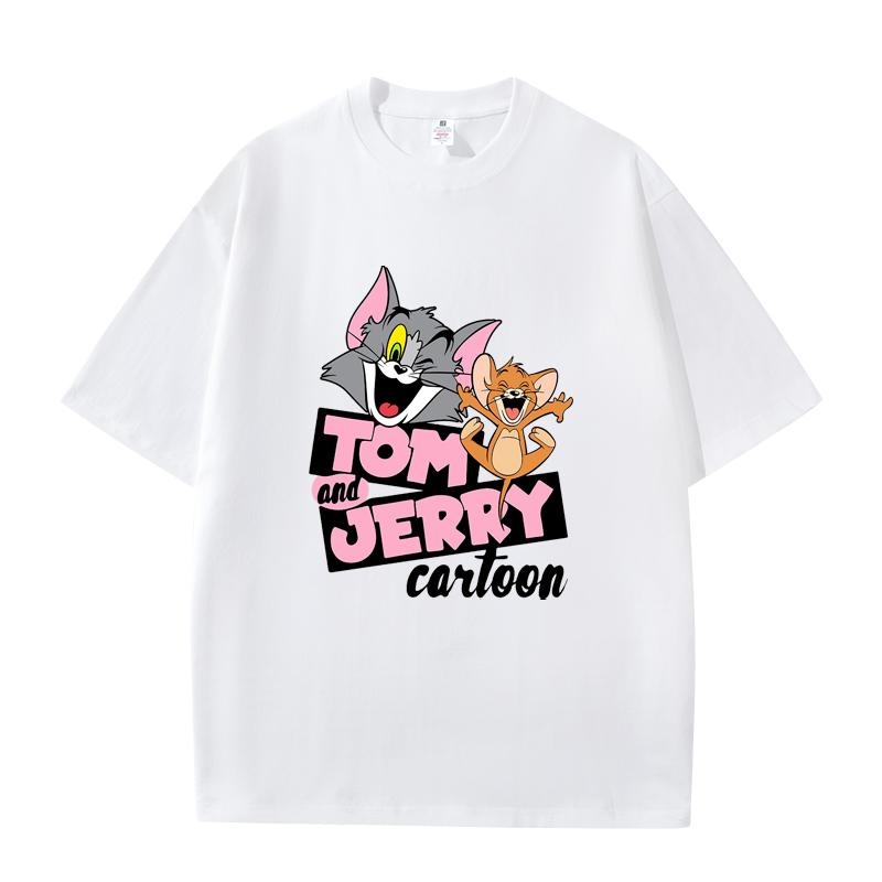 D06-27 MINISO 2026 Estate Cotone Puro Stampato di Alta Qualità Stile Spalla Girocollo Manica Corta T-shirt per Coppia Uomo e Donna