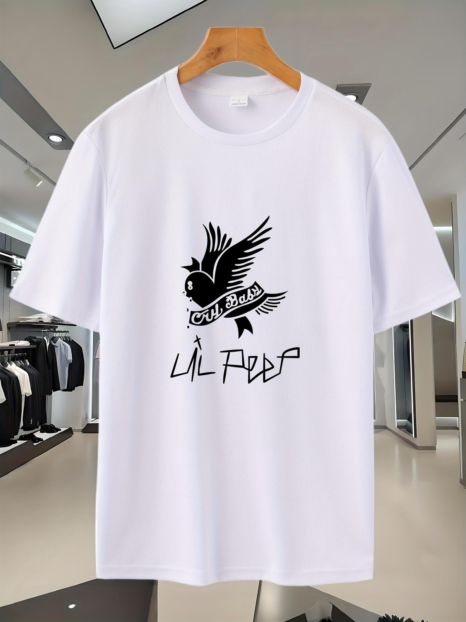Breathable Mesh T-shirt with Cartoon Bird Print - Short Sleeve S