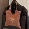 Lazy wind large capacity bag women's new fashion niche canvas portable commuter underarm bag