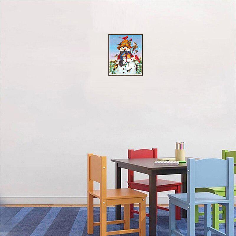 5D diamantový obraz sněhulák Plný kulatý diamantový vyšívací křížový steh