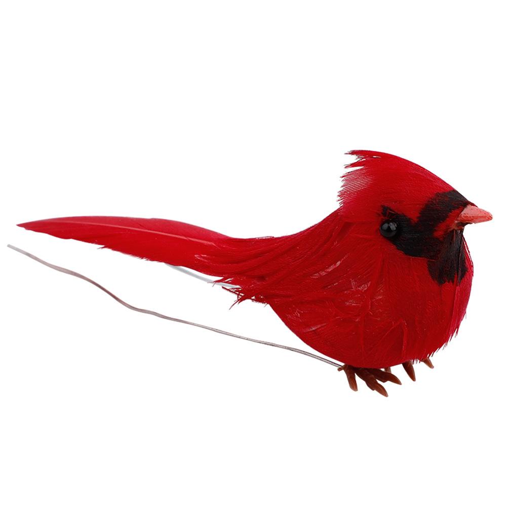 Artificial Red Clip-on Cardinals Feathered Birds Christmas Ornaments Tree Decors Christmas Decoration 2025 Navidad Decoraciones
