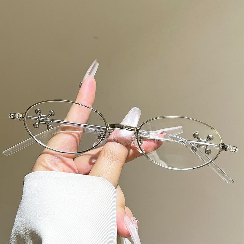KAMMPT Oval Sunglasses with Rhinestones Women Vintage Fashion Outdoor Casual Shades 2026 New in Trendy Brand Design Sun Glasses
